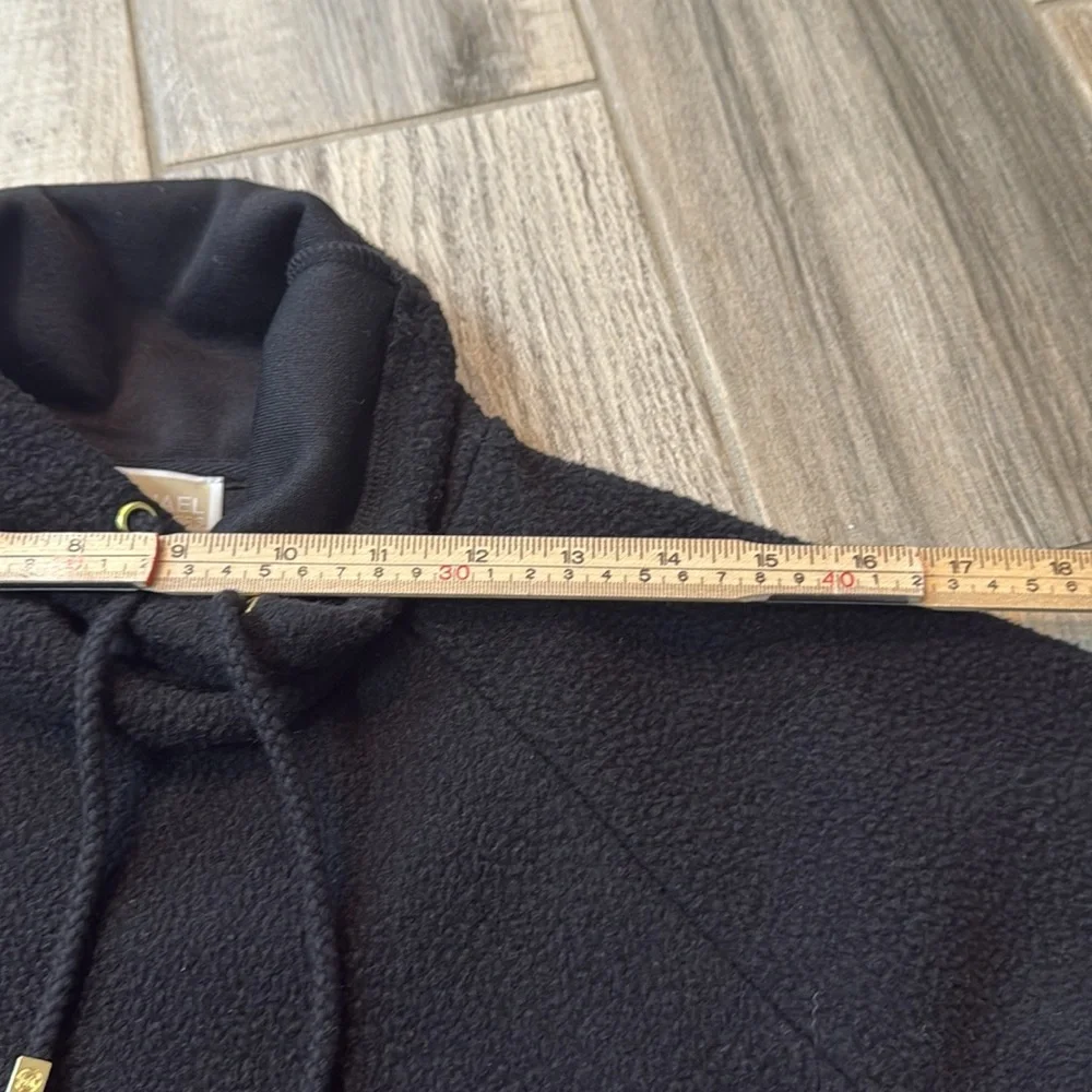 Michael Kors Fleece Pullover Cowl Neck Sweatshirt Black‎ XS NWT